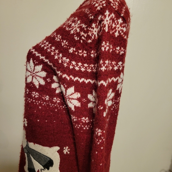 Croft and Borrow Christmas Sweater Hoildays Large Holiday Zip Up - Picture 6 of 9